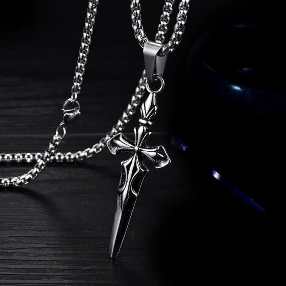 ❤️Fashion cross hip hop pendant necklace for women/men, N90201P180